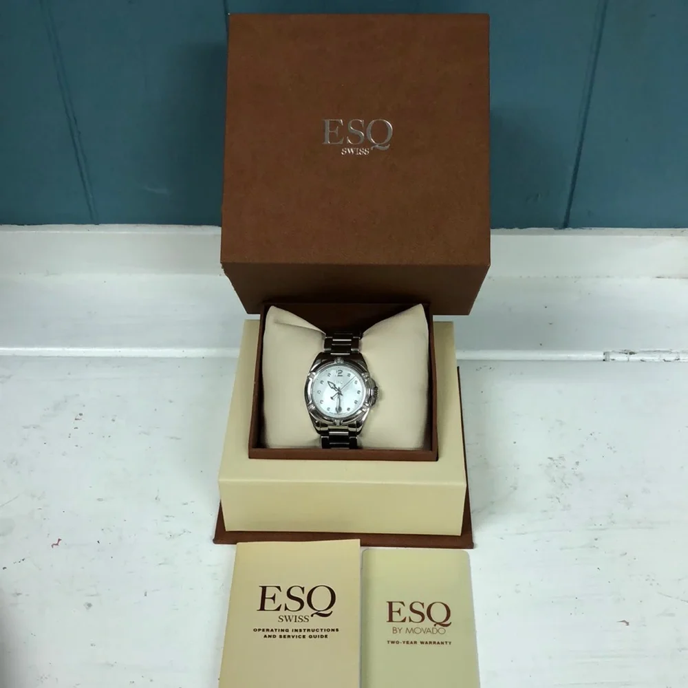 Ladies ESQ by Movado‎ women’s watch in original box manual